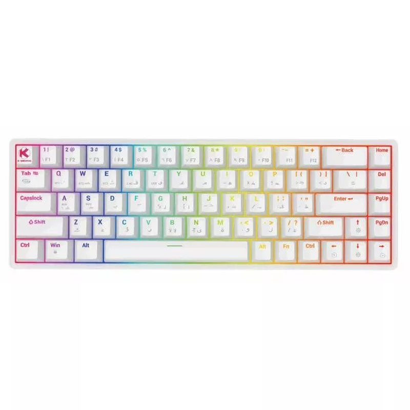 KGaming Whitecore Tri-Mode Mechanical Gaming Keyboard - Red Switch