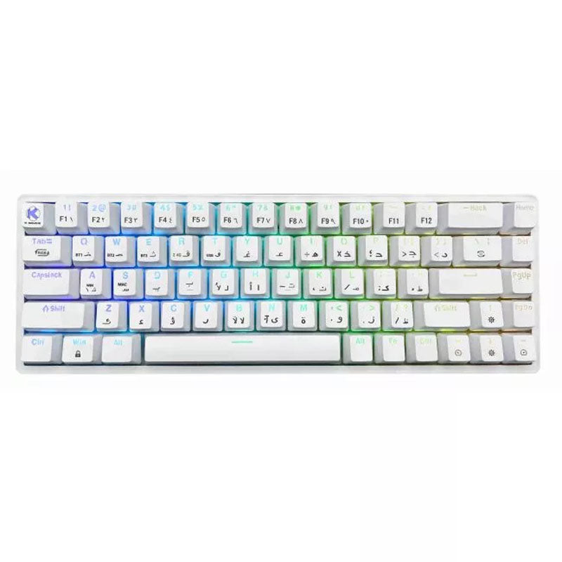 KGaming Whitecore Tri-Mode Mechanical Gaming Keyboard - Blue Switch
