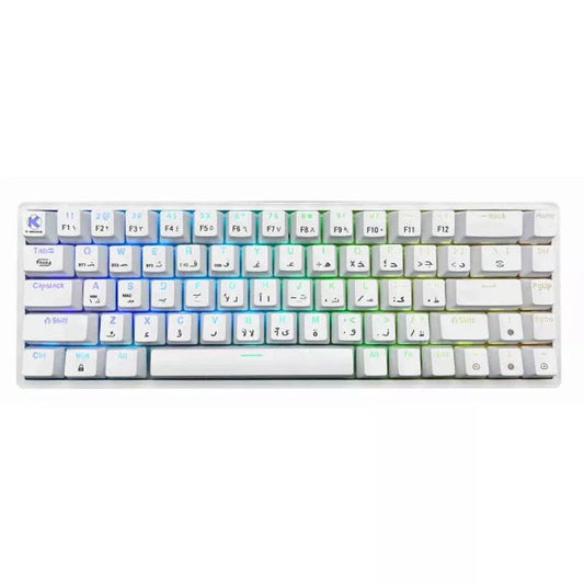 KGaming Whitecore Tri-Mode Mechanical Gaming Keyboard - Blue Switch