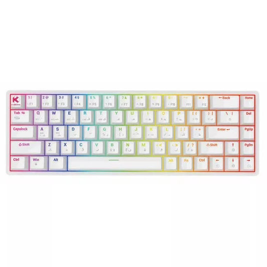 KGaming Whitecore Tri-Mode Mechanical Gaming Keyboard - Red Switch