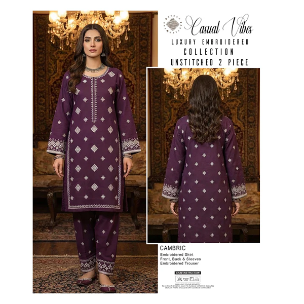 Casual Vibes Embroiderd 2 Piece Unstiched by Darbar Wear - Jasmine